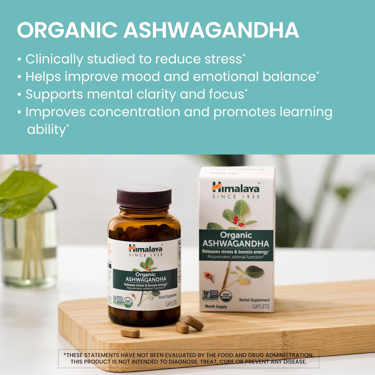 Himalaya Organic Ashwagandha Root – 120 Day Supply | Stress Relief & Energy Support