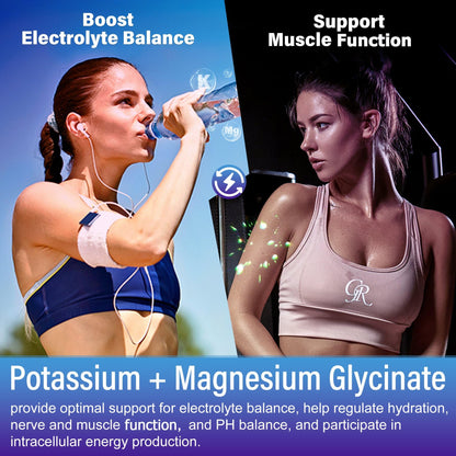 Potassium Magnesium Gummies – Ashwagandha, Magnesium Glycinate, B6 & B12, Potassium Citrate | Sugar-Free Electrolyte Gummies for Leg Cramps and Muscle (1 Pack)