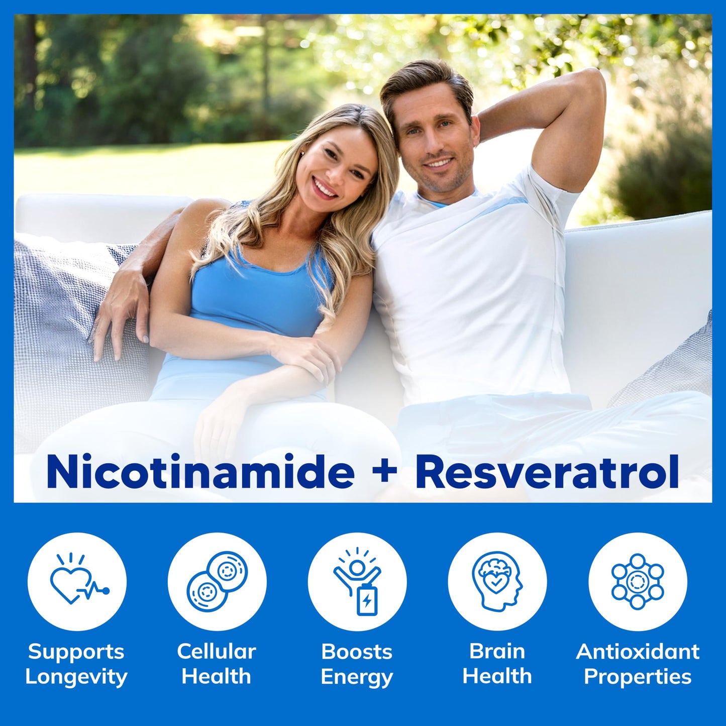 aSquared Nutrition Nicotinamide + Resveratrol - 120 Veggie Capsules | Vitamin B3 500mg (Nicotinamide Flush Free)