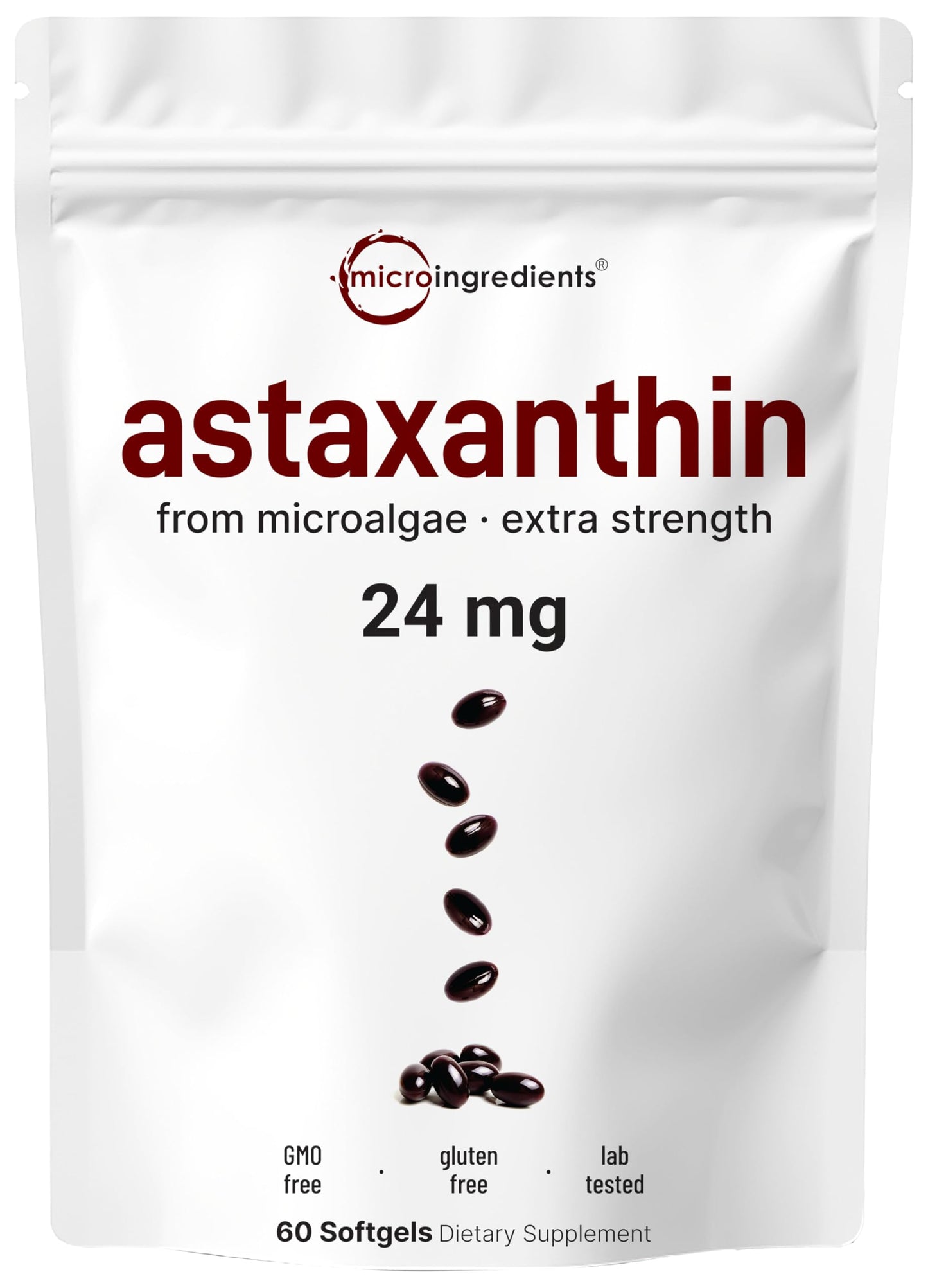 Astaxanthin 24mg Softgels – 60 Count (2 Month Supply) | Max Strength Antioxidant