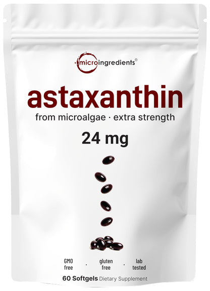 Astaxanthin 24mg Softgels – 60 Count (2 Month Supply) | Max Strength Antioxidant
