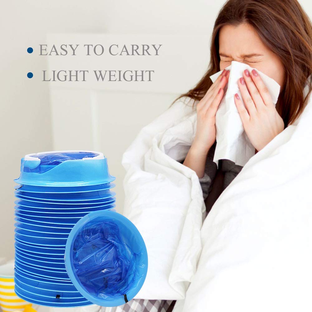 ATDAWN 50 Pack Emesis Bags - Disposable Vomit Bags for Travel & Motion Sickness Blue