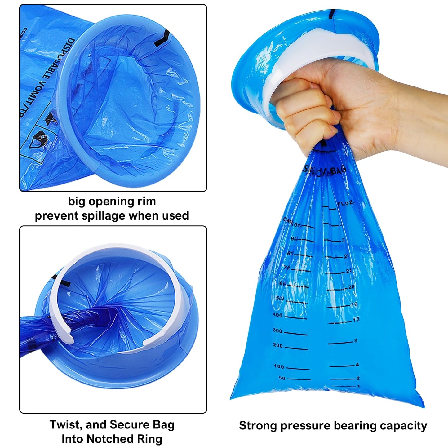 ATDAWN 14 Pack Emesis Bags - Disposable Vomit Bags for Travel & Car Sickness