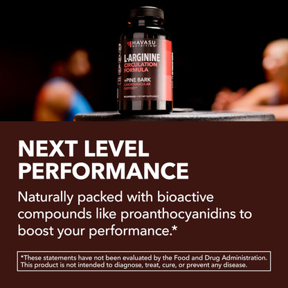 L-Arginine 1800mg & Pine Bark 100mg – Nitric Oxide for Men (90 Count)
