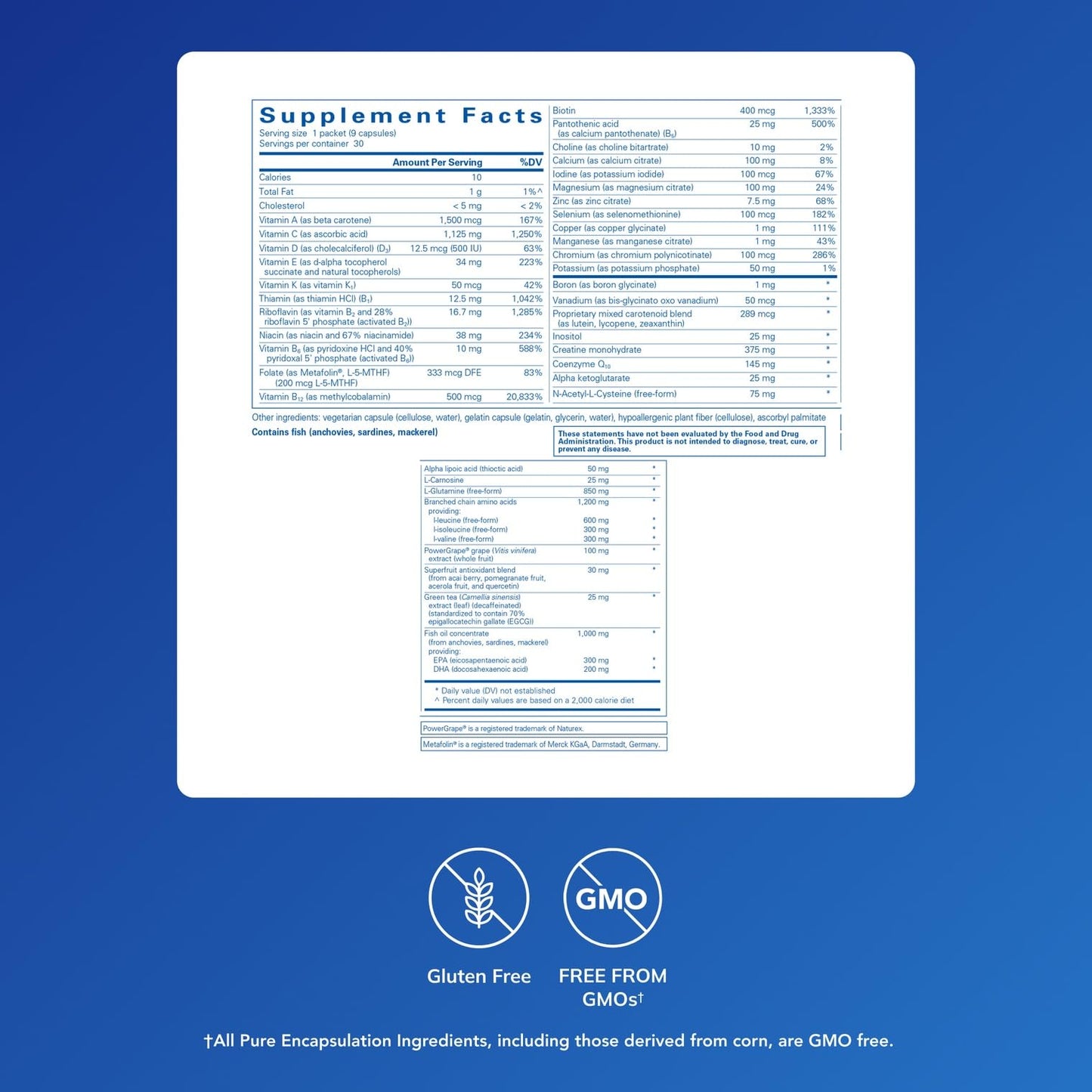 Pure Encapsulations Athletic Pure Pack – Core Nutrients & CoQ10 (30 Packets)