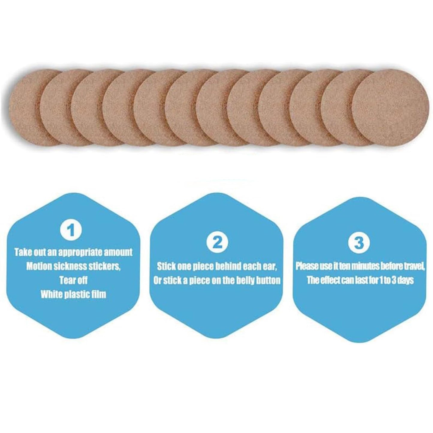 ATkits 40PCS Motion Sickness Patches — Natural Nausea Relief for Travel (Cruise, Car, Flight)