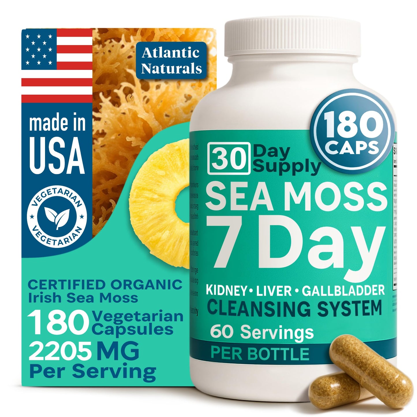 Atlantic Naturals Sea Moss Capsules – 7 Day Liver & Gallbladder Wellness