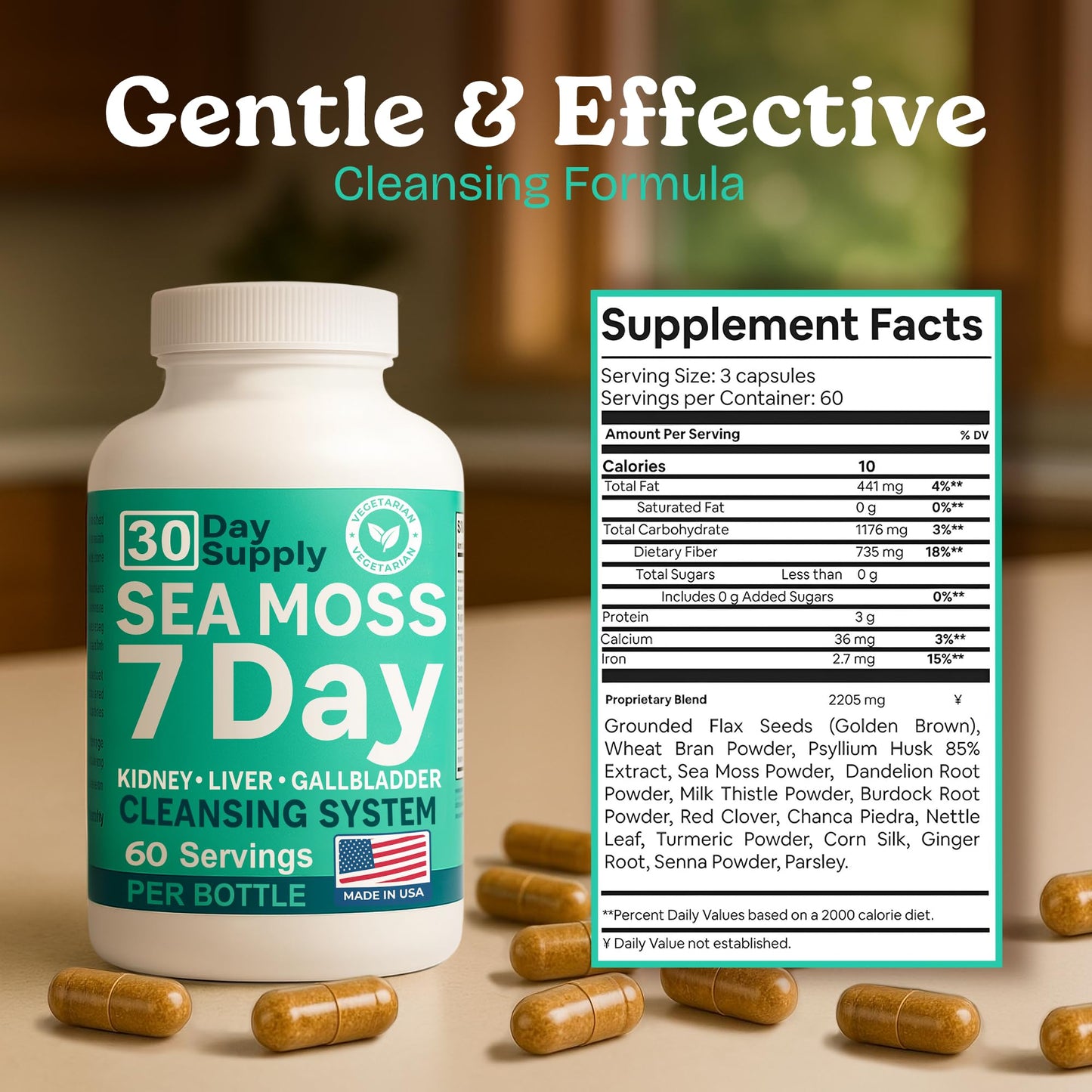 Atlantic Naturals Sea Moss Capsules – 7 Day Liver & Gallbladder Wellness