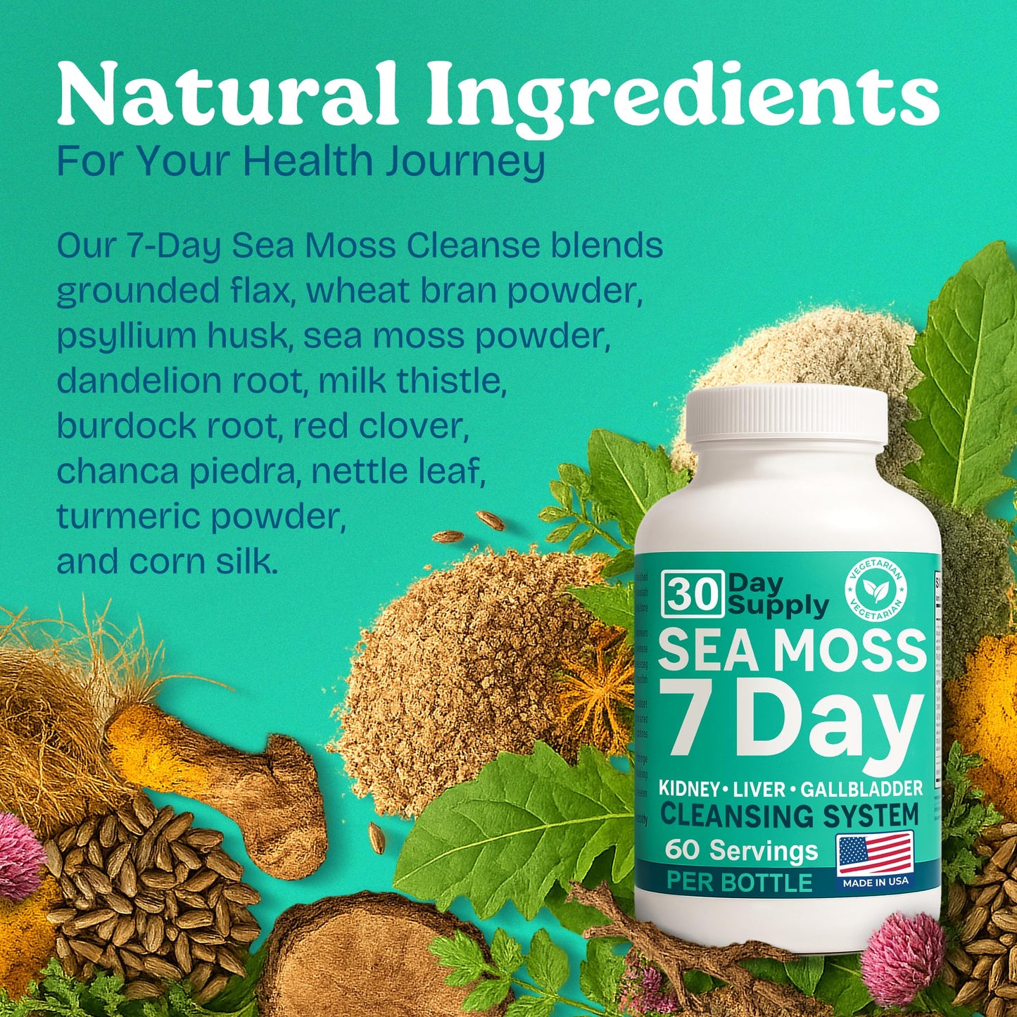 Atlantic Naturals Sea Moss Capsules – 7 Day Liver & Gallbladder Wellness