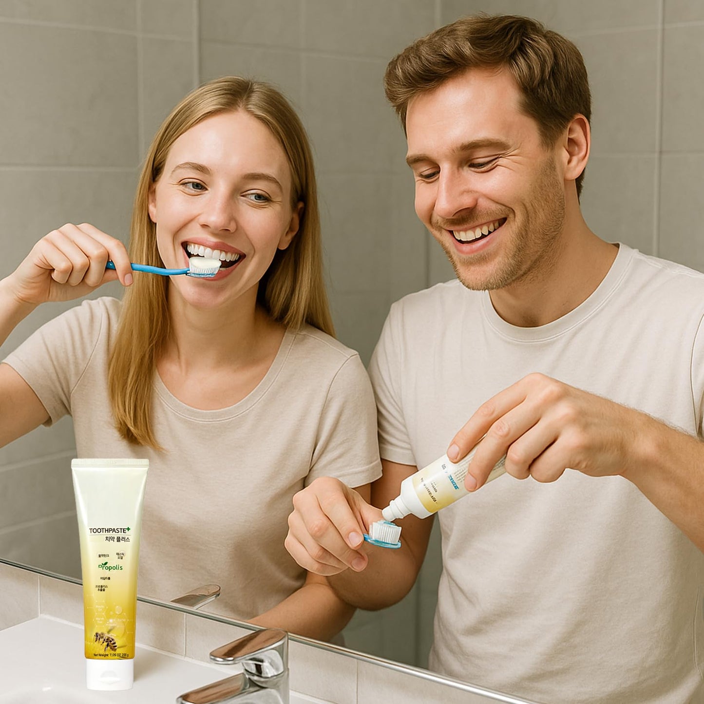 a.t.o.m.y GreenPropolis Toothpaste 200g x5 — Non-Irritating Texture for Sensitive Gums | Made in Korea