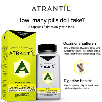 Atrantil 90 Capsules | Polyphenol Digestive Support for Bloating & Gas