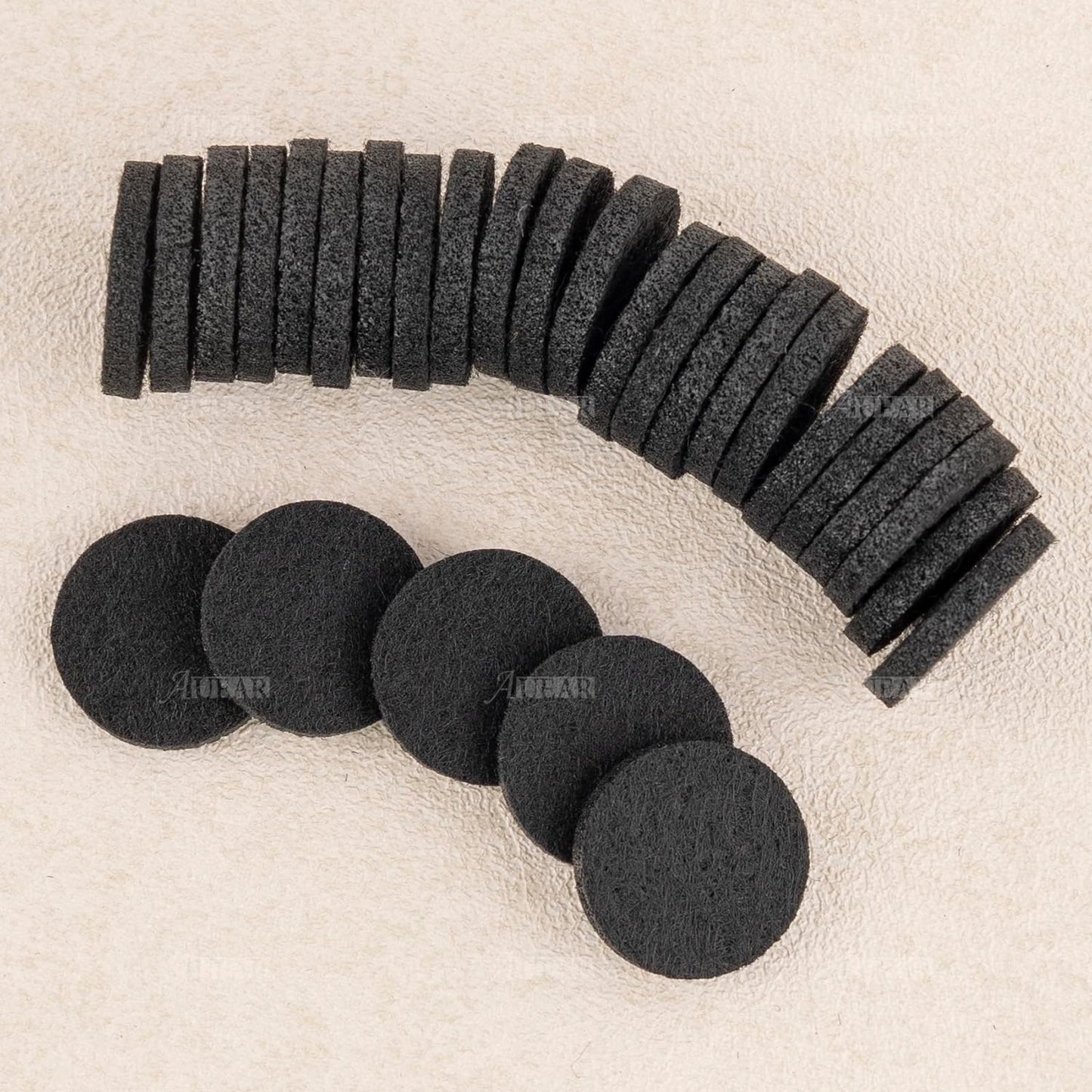 AUEAR 100 Pack Black 22mm Replacement Felt Pads for Essential Oil Diffuser | Refill Pads