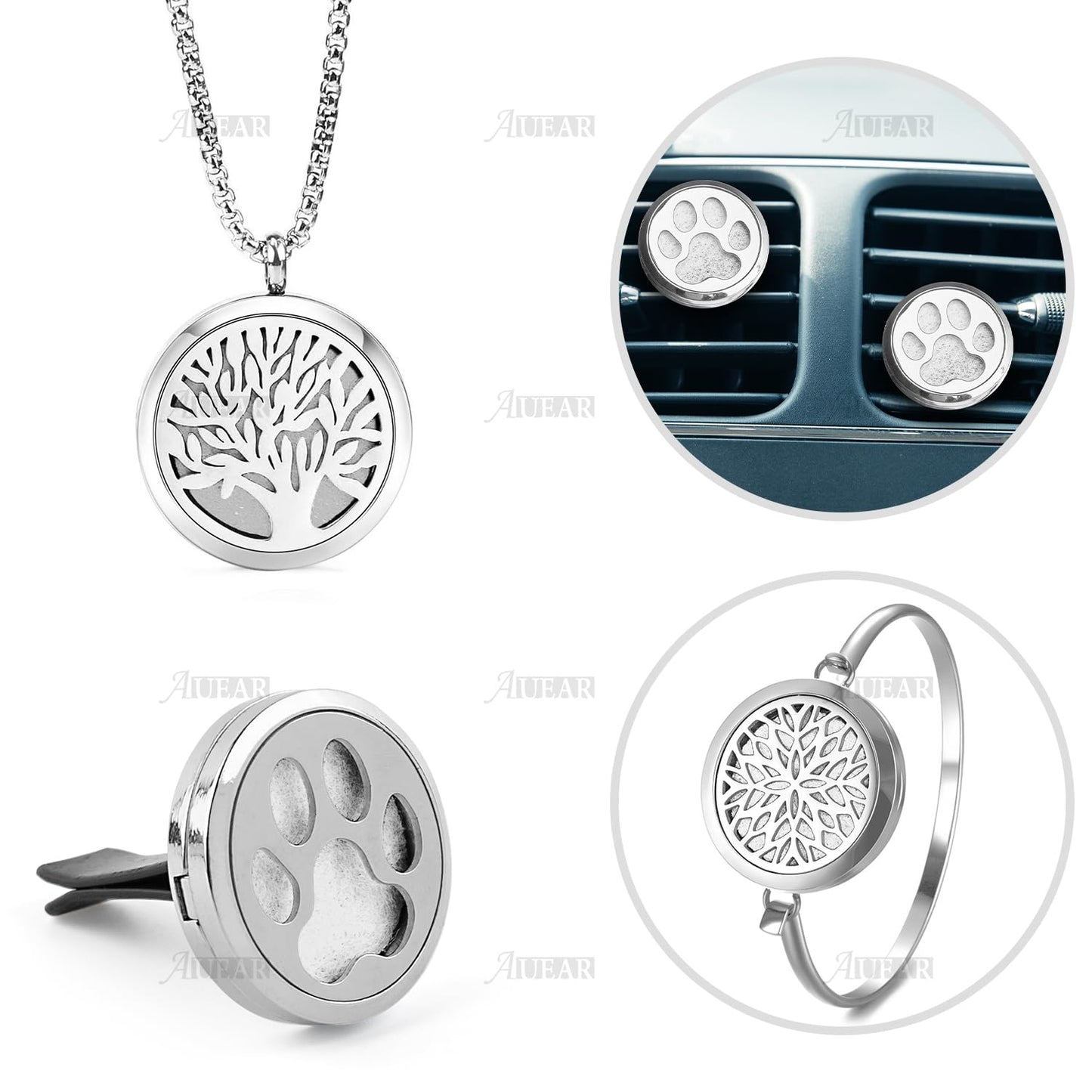 AUEAR 100-Pack White Round Mini Diffuser Refill Pads for Necklace Pendant