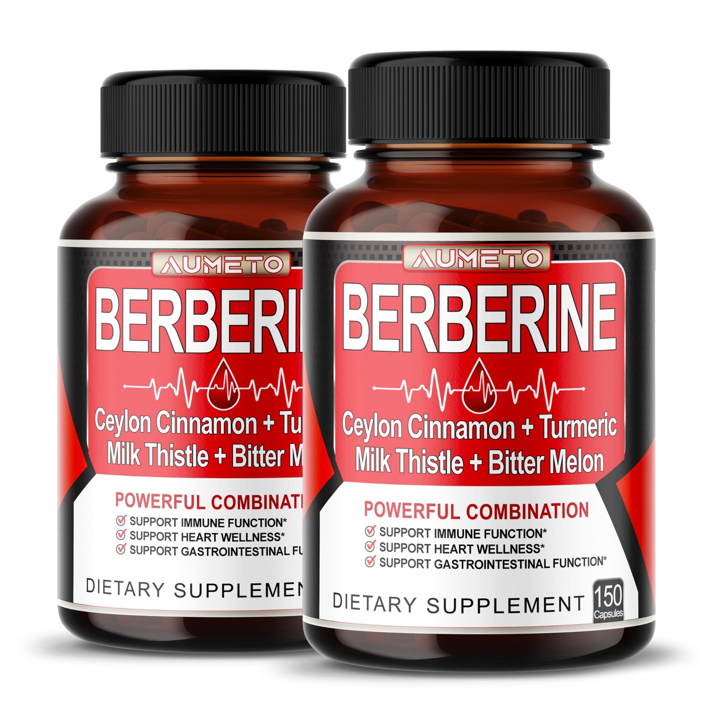 8 in 1 Berberine Supplement - Aumeto | Supports Digestion & Immunity (150-Day Supply)