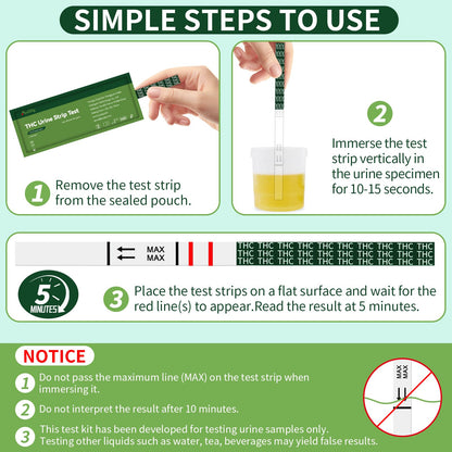 AuQty THC Home Drug Test Kit – 50 ng/mL Cutoff, 15 Count
