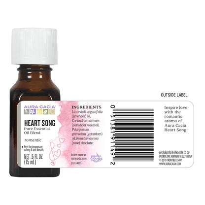 Aura Cacia Heart Song Essential Oil Blend - 0.5 fl oz | Calming Rosy Aromas