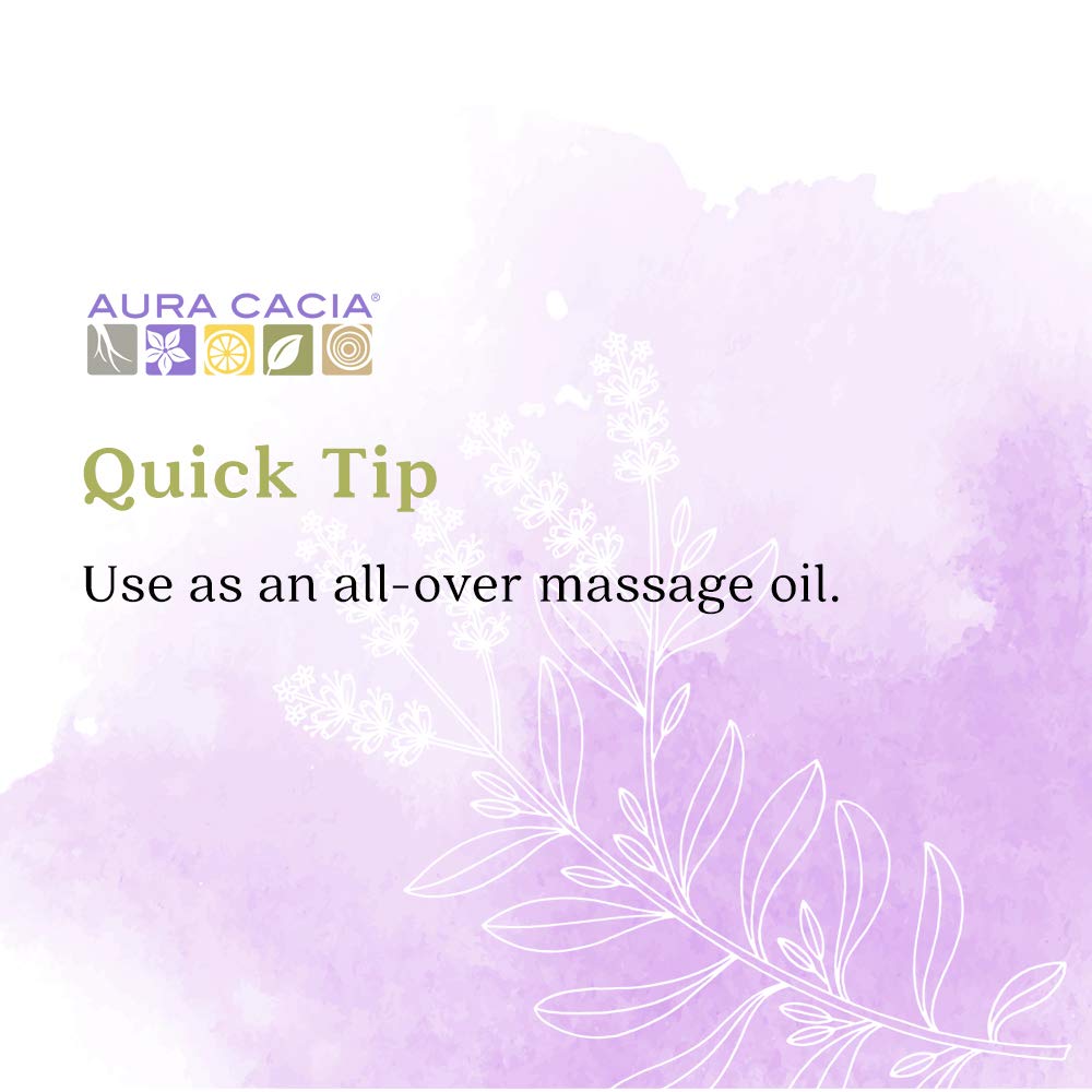 Aura Cacia Body Oil – Relaxing Lavender (4 oz) | Soothing Massage & Bath Oil