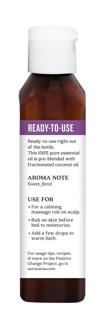 Aura Cacia Lavender Essential Oil in Fractionated Coconut Oil - 4 oz | GC/MS Tested for Purity