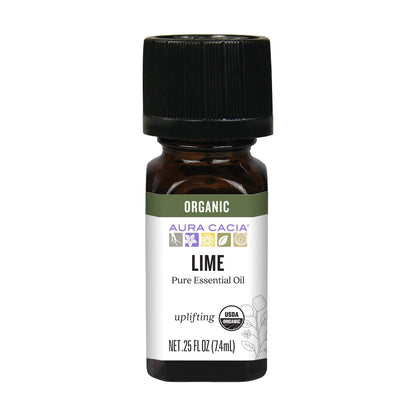 Aura Cacia Organic Distilled Lime Essential Oil – 0.25 fl oz | Aromatherapy & DIY Skincare
