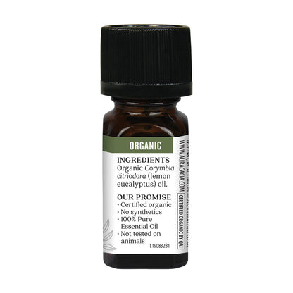 Aura Cacia Certified Organic Lemon Eucalyptus Essential Oil – Corymbia citriodora 0.25 oz