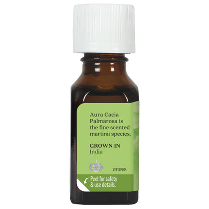 Aura Cacia Palmarosa Essential Oil 100% Pure Cymbopogon martinii – Diffuser, Skincare & Home Cleaning | 0.5 Fl Oz (Pack of 1)