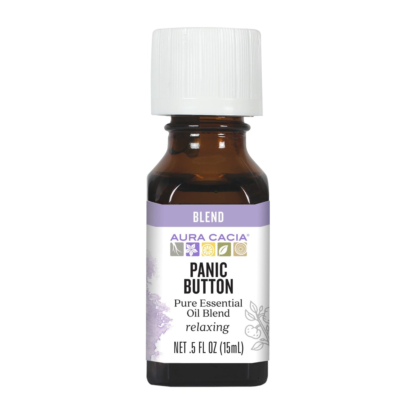 Aura Cacia Panic Button Essential Oil Blend 0.50 oz | Soothing Mood Support