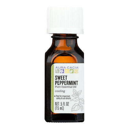 Aura Cacia Pure Sweet Peppermint Essential Oil | 0.5 fl oz | Mentha piperita
