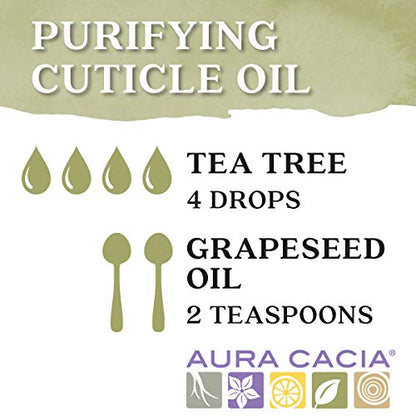 Aura Cacia 100% Pure Tea Tree Essential Oil – 15 ml (0.5 fl oz) | GC/MS Tested for Purity | Melaleuca alternifolia