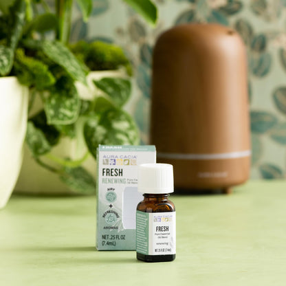 Aura Cacia Fresh Essential Oil Blend – 0.25 fl oz Boxed | Light Aroma, No Synthetic Fragrances