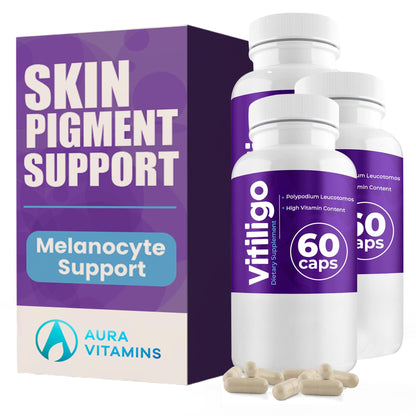 Aura Vitamins Vitiligo Capsules 60 Count | Support Skin Pigmentation & Reduce White Spots