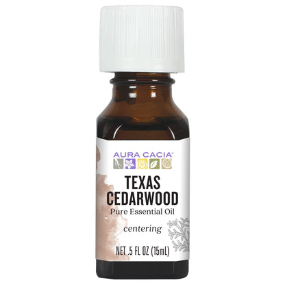 Aura Cacia Texas Cedarwood Essential Oil – 0.5 fl oz, 100% Pure Juniperus Mexicana
