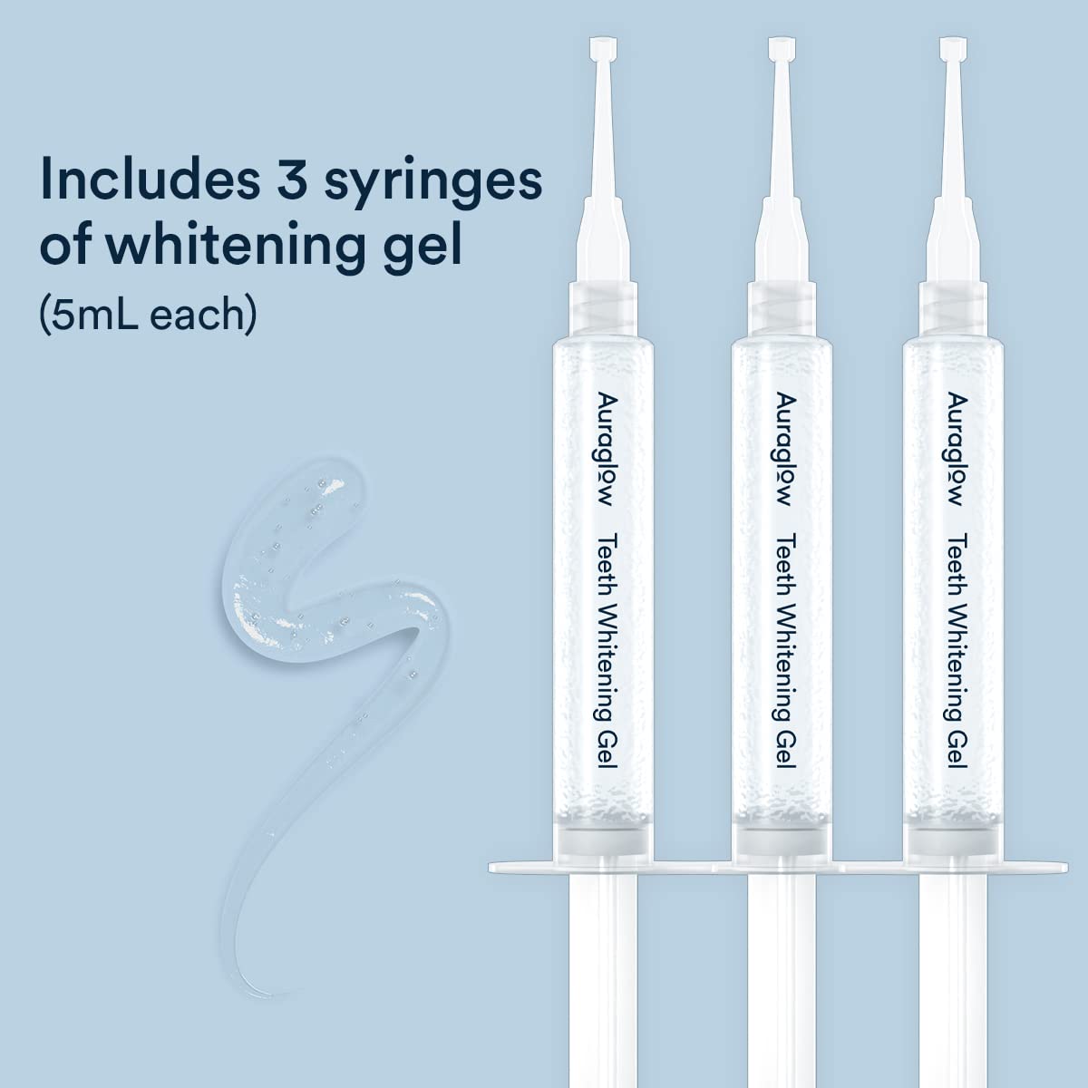 Auraglow 44% Teeth Whitening Gel Syringe Refill Pack - 3x5ml, 44% Carbamide Peroxide, 30 Treatments