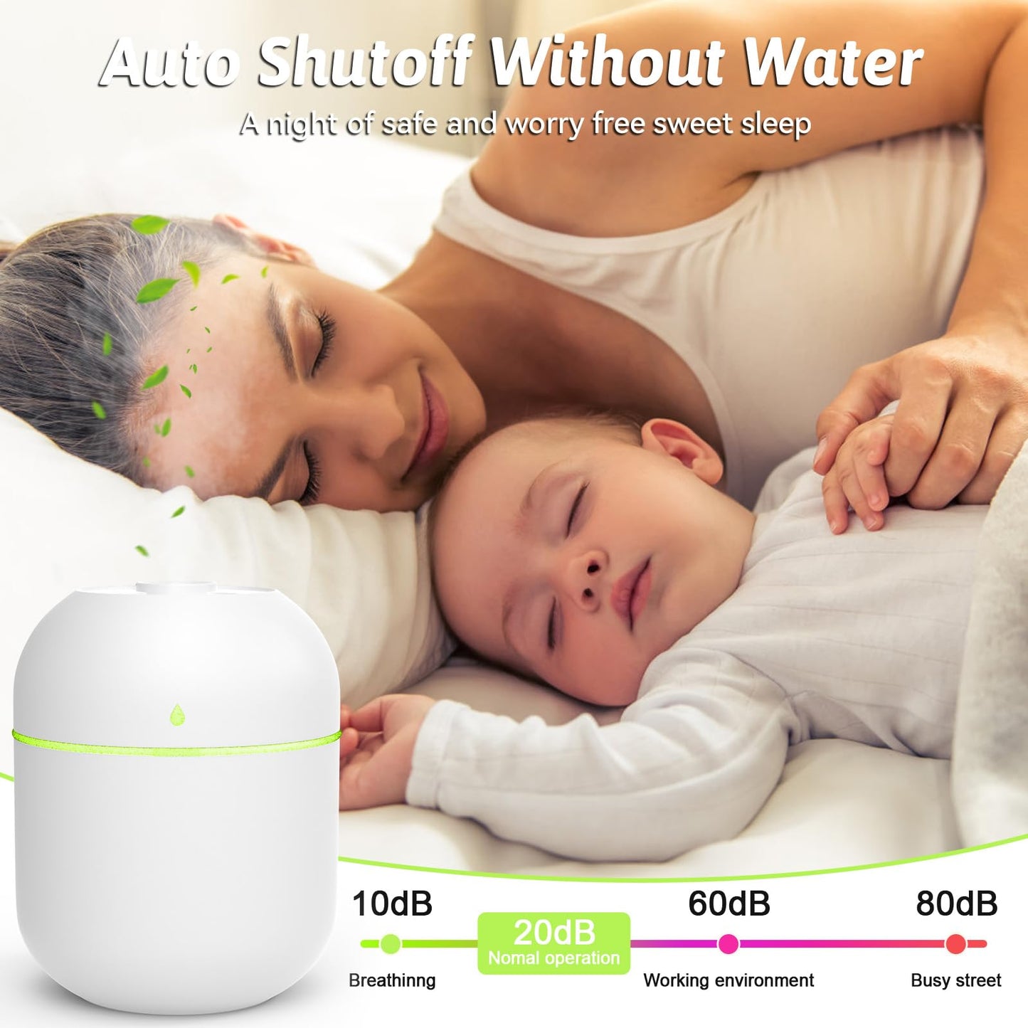 220ml Mini Essential Oil Diffuser for Desk – Auto-Off, Night Light, Quiet Humidifier