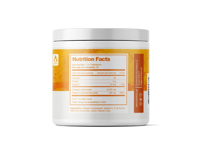 AV Orange Hydrolyzed Grass-Fed Collagen with Vitamin C – Powder Supplement (198g) | Non-GMO Verified