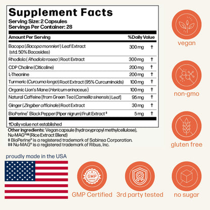 Avantera Elevate Premium Nootropic — Focus, Memory & Energy (56 Count)