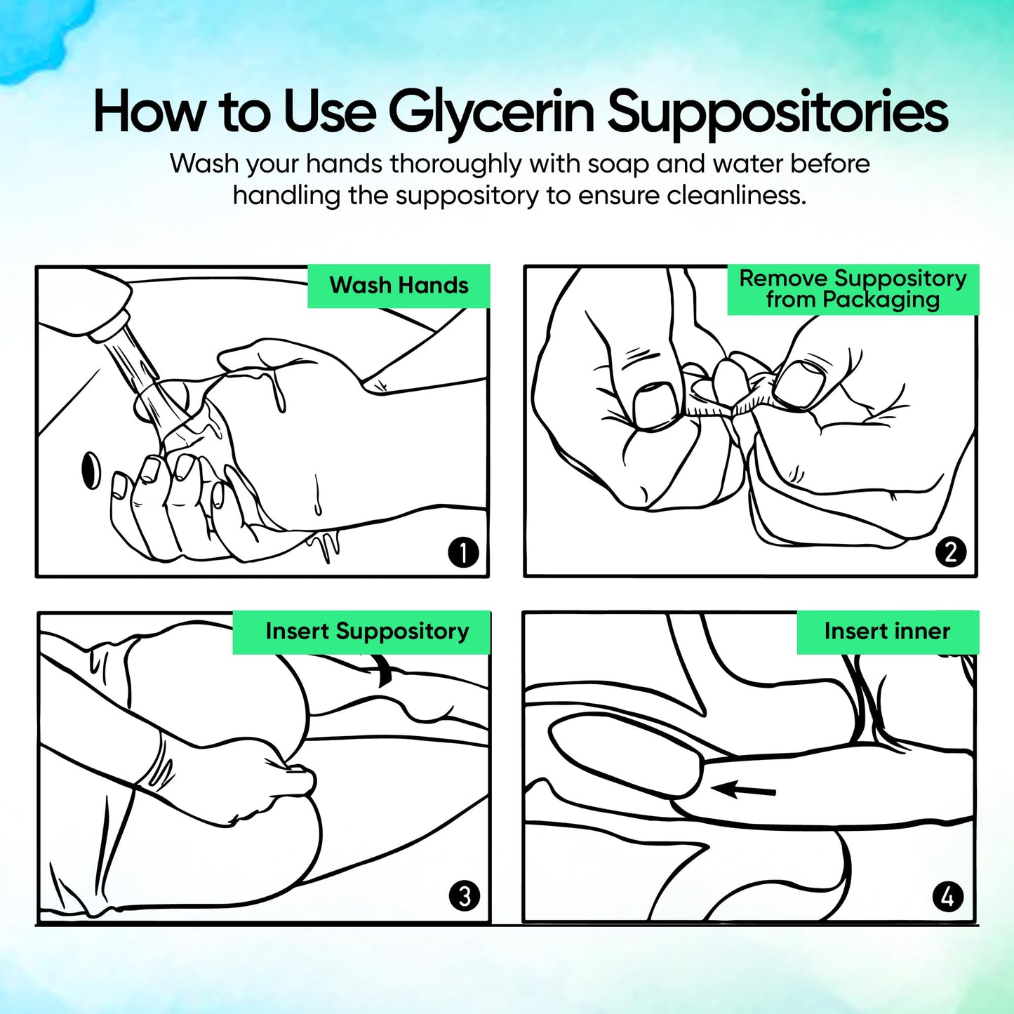 AVEDANA Glycerin Suppositories – 25 Adult Size Laxatives for Gentle, Fast Constipation Relief