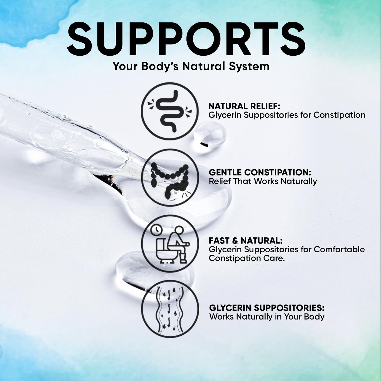 AVEDANA Glycerin Suppositories – 25 Adult Size Laxatives for Gentle, Fast Constipation Relief