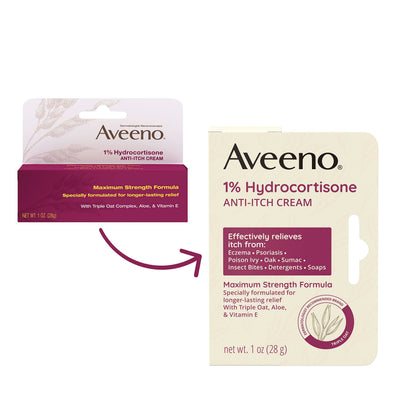 Aveeno Maximum Strength 1% Hydrocortisone Anti-Itch Cream | Triple Oat, Aloe & Vitamin E