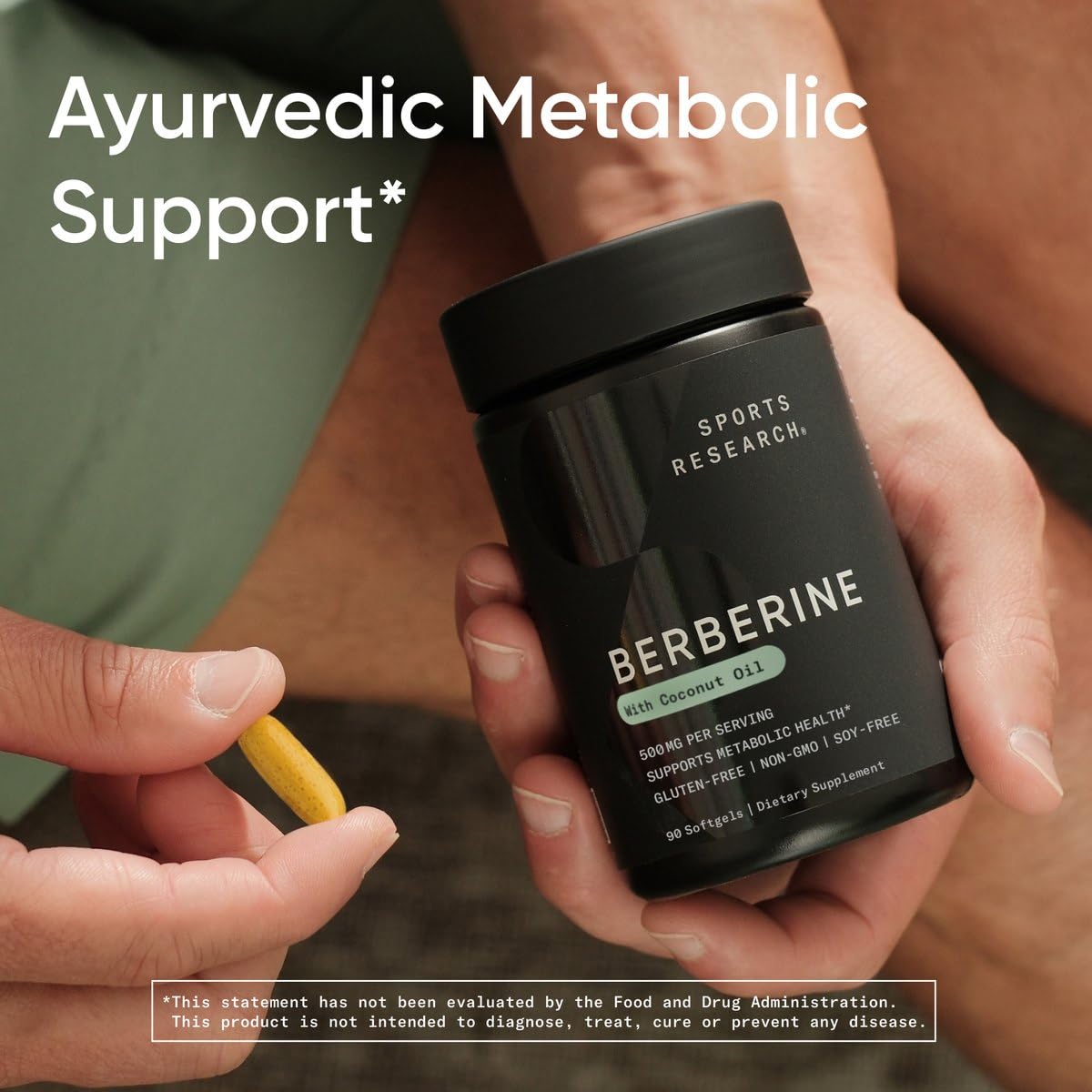 Sports Research Berberine 500mg Softgels with Coconut Oil