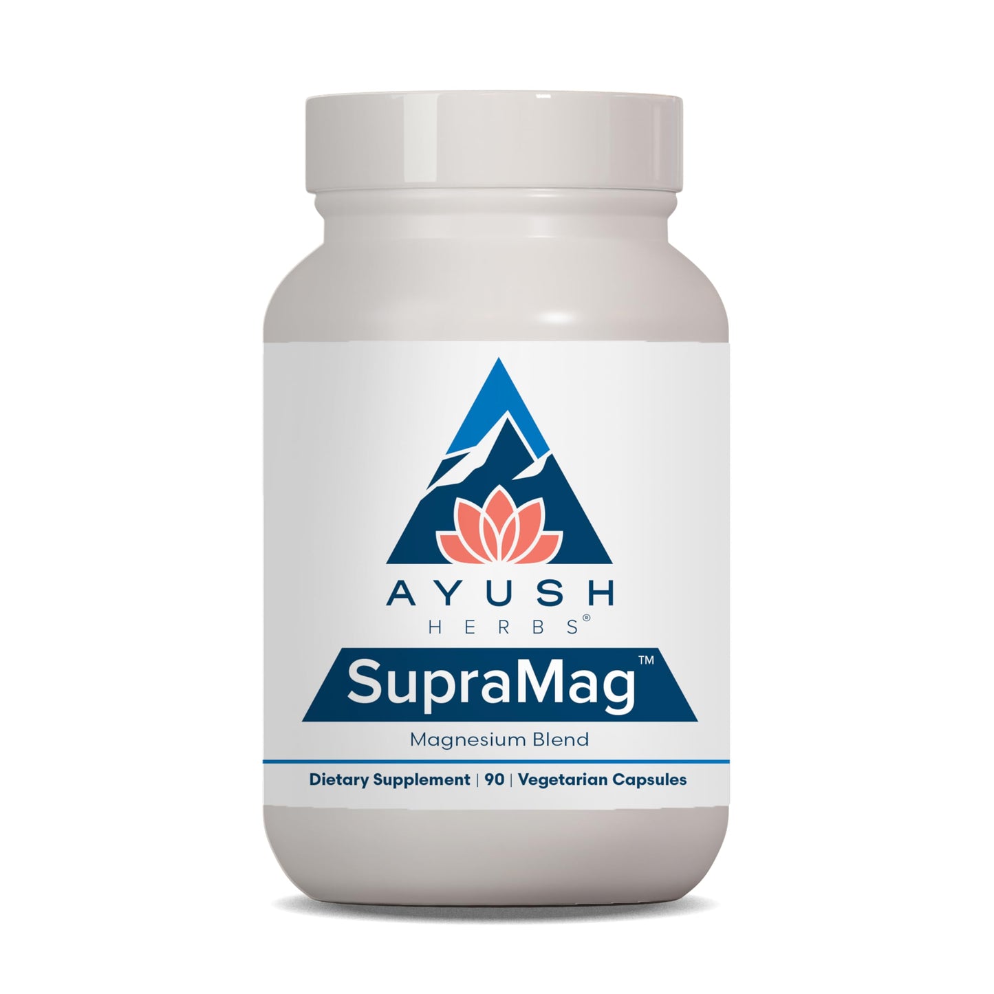 Ayush Herbs SupraMag - 400 mg Magnesium Blend | Chelated Bisglycinate, Citrate & Ororate | 90 Veg Capsules