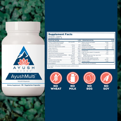 Ayush Herbs Ayush Multi - Multivitamin for Men & Women | 90 Vegetarian Capsules