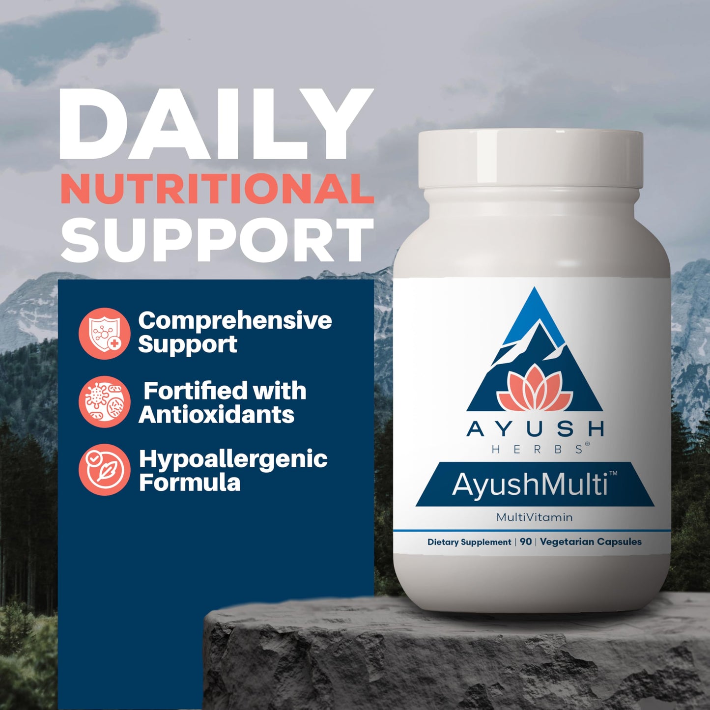 Ayush Herbs Ayush Multi - Multivitamin for Men & Women | 90 Vegetarian Capsules