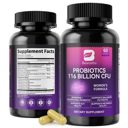 B BEWORTHS Akkermansia Probiotics with Berberine – 60 Capsules