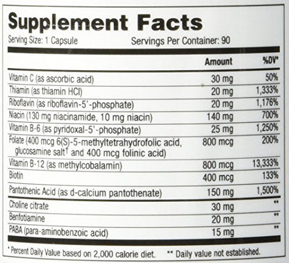 B-Replete 90 Capsules - Vitamin B Complex Supplement