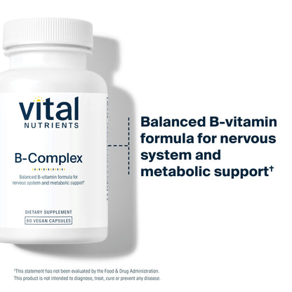 Vital Nutrients Vitamin B-Complex – Vegan Methylated B Vitamins | Energy, Metabolism & Heart Health