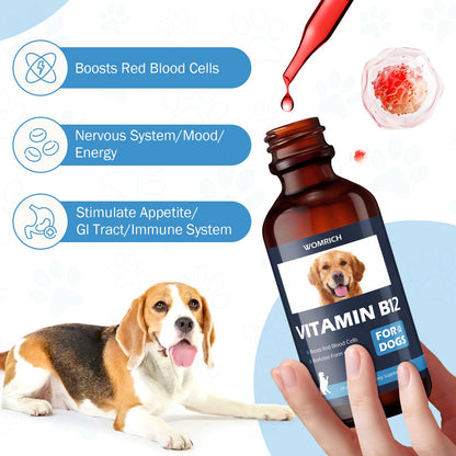 Appetite Stimulant Vitamin B12 for Dogs | Methylcobalamin (Methyl B12) 2 fl oz