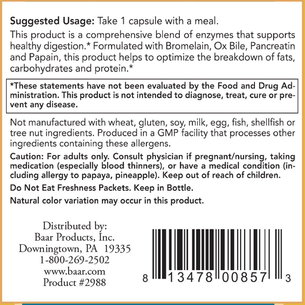 Baar Super Digestive Enzymes - 90 Capsules (Pack of 2)
