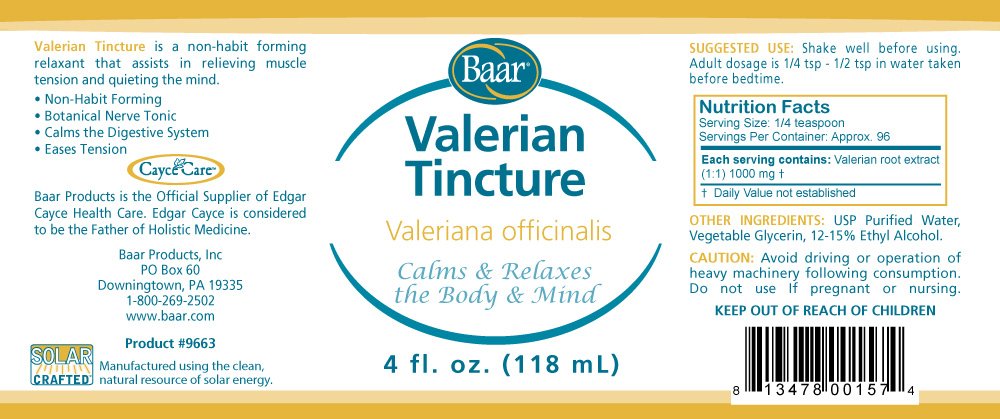 Baar Valerian Tincture – 4 oz (Pack of 2) – Natural Relaxant