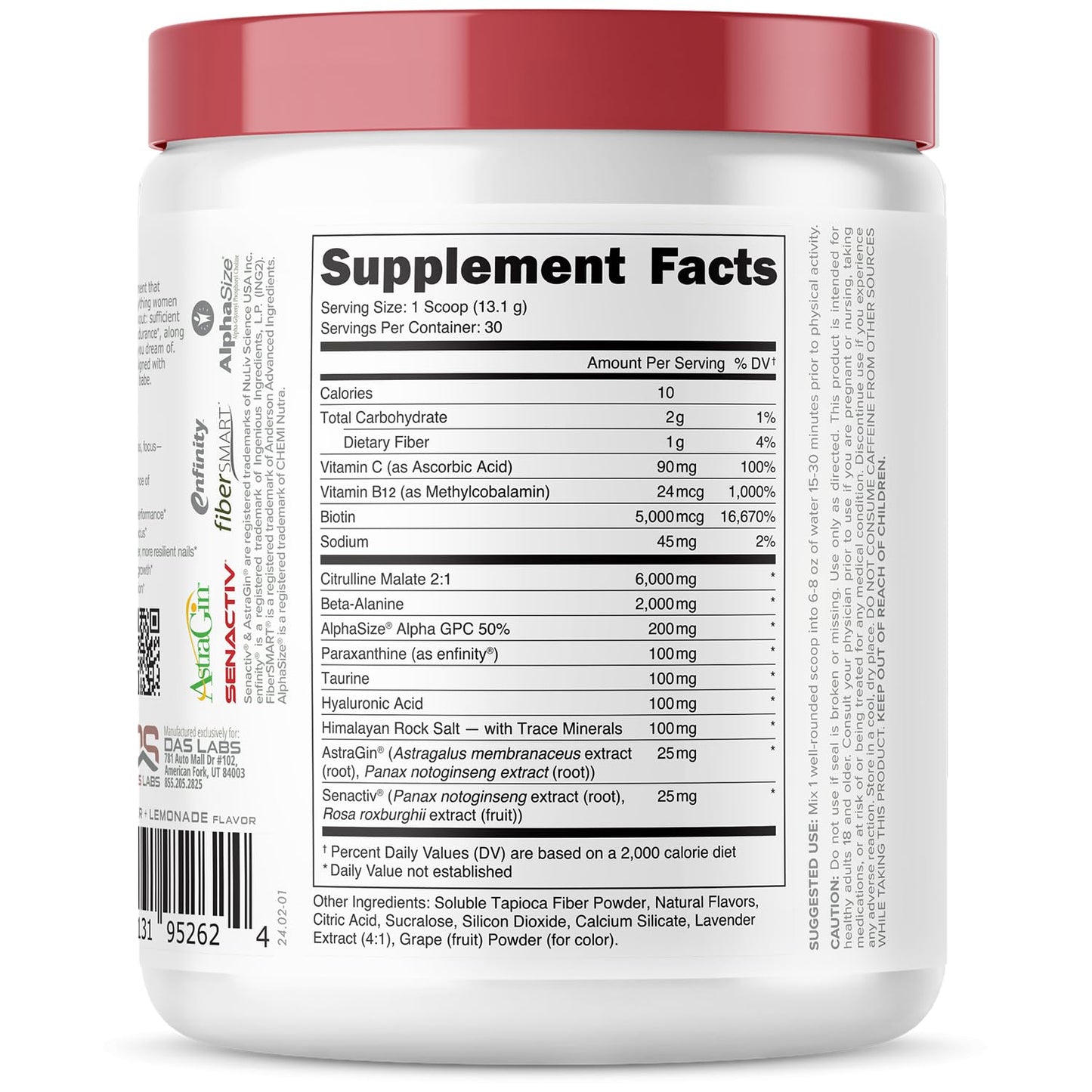 Babe Pre Workout for Women – Lavender Lemonade | 30 Servings, 13.9 oz