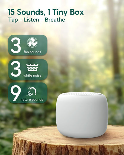 Babelio Portable White Noise Machine + Grey Travel Case | Pocket-Sized Sleep & Focus for All Ages